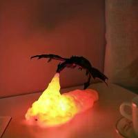 ราคา 1pc Fire Dragon Lamp, 3D Printed Volcano Dragon Lamp Night Light Moonlight, Bedroom Office Desk Lamp, 3D Printed Night Light, Mood Lamp (1733825825212892833)