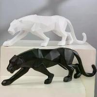 ราคา [Perfect Panther รูปปั้นสําหรับตกแต่ง] โมเดิร์นบทคัดย่อเรขาคณิต Panther รูปปั้น-เรซิ่นเสือดาว Figurine สําหรับ Home & Office Decor (1734154929105569112)