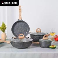 ราคา [เก็บเงินปลายทาง] Jeetee 4 Pcs Non-Stick Kitchen Cookware Set（28Cm Deep Frying Pan+24Cm Frying Pan+24Cm Casserole+16Cm Saucepan) (1734232252714484852)