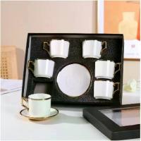ราคา [COD] ( Ready for Dery) Set of Coffee Mugs, Set of Tea Glasses with Saucers, Ceramic Coffee Mugs, Fast Dery. (1733543668745995921)