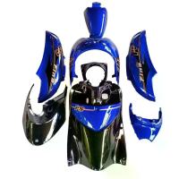 ราคา [COD] Fino Blue-Black Ps Set with Smooth Adhesive Pattern, Genuine Glossy Finish, First Model Abs (Fino1), Single Millet Model (10 Pieces), Round Headlight Model. (1734354818350154968)