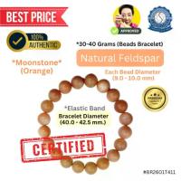 ราคา สร้อยข้อมือหิน มุกดาหารสีส้ม (Orange Moonstone) เฟลสปาร์ธรรมชาติ Natural Feldspar (Bead Diameter 9.0 - 10.0 mm) พร้อมเซอร์ Verbal (1734116119520314706)
