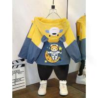 ราคา Girls' Korean Style Hooded Jacket with & Bear Print - Casual Loose Fit Long Sleeve Zip-Up Coat, Machine Washable Spring/Fall Outerwear for Toddlers & Kids, Cute Jacket, Playful G (1734247260198242201)
