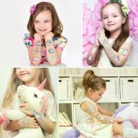 ราคา สติ๊กเกอร์รอยสักชั่วคราวลายการ์ตูนพรีเมียมผสม 100 ชิ้น สำหรับเด็ก: ลายยูนิคอร์น ไดโนเสาร์ และนางเงือก tattoo cream jungkook skeleton hand ยาทา รอย สักลาย สีสักลาย วาสลีนสักลาย สี (1733859131432207920)