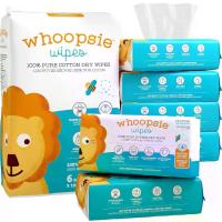 ราคา Whoopsie Wipes – The Original 100% Pure Cotton Dry Baby Wipes – Ultra Soft, Unscented, Chemical-Free Wipes for Sensitive Skin – Use Dry or Add Water for Wet Wipes – 6 Packs (600 Count) (17338201058131
