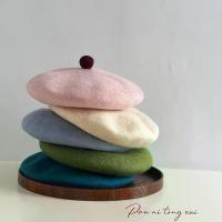 ราคา High-Quality Wool Beret for Women Wool Felt Artist Hat Autumn Winter Versatile Hat Vintage Niche Pom-Pom Beret (1733574310628787254)