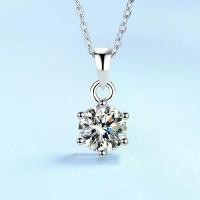 ราคา [COD] [Tiktok]Petchara Jewelry necklace Diamond Mossanite 1 ct silver genuine S925 water D-VVS1 : D1002 (1734384125403629341)