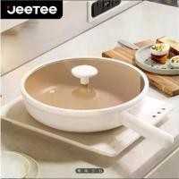 ราคา [Tiktok] JEETEE Ceramic Non Stick Frying/Deep Frying Pan Cooking Pan All Stoves Suitable 24/28cm (1733733749322646823)