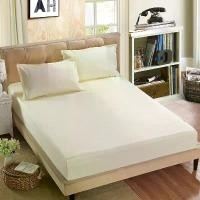 ราคา COD ผ้าปูที่นอน ขนาด 6 ฟุต 5 ฟุต 3.5 ฟุต สีขาวครีม วินเทจ fit sheet (1733124842545579043)