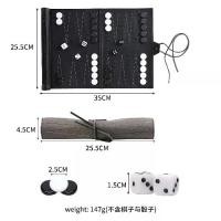 ราคา PU leather backgammon board, best seller, easy to carry, rolls up for storage, acrylic pieces, entertainment game, western backgammon board. (1733829387456971782)