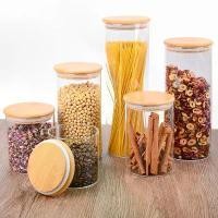 ราคา High Borosilicate Glass Jar with Wooden Lid, Airtight Glass Jar, Glass Jar with Lid, Coffee Bean Storage Jar, Spice Jar, Moisture-Proof Jar, Nuts, Scented Tea Storage Jar, Multi- (1734046404283500250)