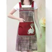 ราคา Plaid and Vertical Printed Apron, Fashionable, Red and Black Mixed, Machine Washable, Suitable for Kitchen, Home, or Flower Shop Use, Flower Shop Apron, Functional Pocket Apron (1734263517083568055)