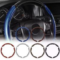 ราคา [TK] 3pcs Carbon Fiber Car Steering Wheel Cover Non-Slip Auto Wheel Booster Cover Car Interior Decoration Accessories (1733527826224219648)