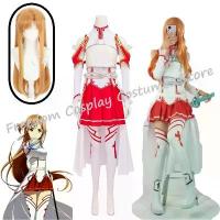 ราคา Anime Sword Art Online Yuuki Asuna Cosplay Costume Wig Necklace Women Dress SAO White Red Battle Suit Halloween Costumes (1733516831138809259)