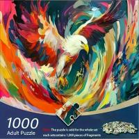 ราคา Smart Watch 1,000 Piece Puzzle - Black Background Eagle Pattern Decorative Painting - Print - Library - Cafe - Bar - Living Room - Office - Abstract Art - Perfect Birthday Gift - (1733899729804822075)