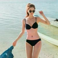 ราคา 2026 Women's Summer Two-Piece Sexy Push-Up Hot Spring Swimsuit Black Three-Point High-Waist Bikini Model Art Exam Swimsuit (1733904520143734446)