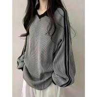 ราคา แบบใหม่ Women'S Preppy Style Color Block Collar T Shirt Black & White Contrast Letter Print, Long Sleeve Casual Top for Spring/Fall, Versatile Layering Essential with Classic Col (1734028924637578817)