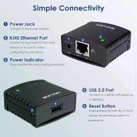 ราคา Wavlink USB2.0 Network Print Server, LAN Print Share Server สำหรับเครื่องพิมพ์ USB, LPR Print Protocol 10/100Mbps Computer Print Server Adapter สำหรับ Windows, MacOS 10.7 หรือสูง (1733119866242630869)