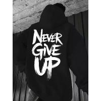 ราคา Self-confrontation letter print men's hooded sweatshirt with drawstring and kangaroo pocket, comfortable, casual and fashionable, suitable for spring and autumn. Hooded pullover (1733919091964806434)