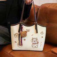 ราคา Stylish Women's Tote Bag - Large Capacity, with Brown Accents, Playful Animal Print Design, Perfect for Commuting and Everyday Use, Sturdy Handle Construction (1734231119294268993)