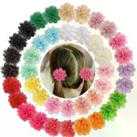 ราคา [Chiffon Flower Hair Clips] 40pcs 2" Non Slip Chiffon Flower Hair Clips - Bowknot Hair Accessories For headwear (1733842114007827758)