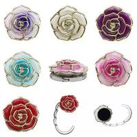 ราคา Portable Folding Table Bag Hook Flower Shaped Hanger Holder Round Vintage Rose Hook Decoration For Office Handbag Umbrella (1733673036356355638)