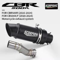 ราคา Slip on CBR500R 2016-2024 CBR500F CB500X 2018-2024 CB500F Connector Tube Mid Middle Link Pipe Muffler Exhaust System (1733739685454906757)