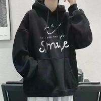 ราคา [M-8XL ขนาด] ฤดูใบไม้ร่วงฤดูหนาวผู้หญิง hoodie ขนาดใหญ่เกาหลี pullover เสื้อกันหนาวแฟชั่นหลวม Smiley พิมพ์ Super fire เสื้อกันหนาวผู้ชายและผู้หญิงแขนยาวเสื้อกันหนาว (1729781880061266767)