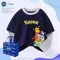 ราคา เสื้อยืดแขนยาวลายการ์ตูนโปเกมอนสำหรับเด็ก คอลเลกชัน NASA Dragon Breath Fire Neck Crew ร่วมมือกัน การ์ตูนฤดูใบไม้ผลิและฤดูใบไม้ร่วง สไตล์สองชิ้นแบบหลอก (1733670422385625009)