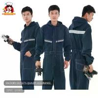 ราคา ชุดทำงานผ้ายีนส์สะท้อนแสง เสื้อผ้าเชื่อมสารหน่วงไฟ ชุดจั๊มสูท ชุดเอี๊ยม ช่างซ่อมรถยนต์ ช่างเชื่อมไฟฟ้า (1729771280287893728)