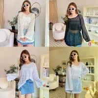 ราคา PYCK CLOTHING Ella Blouse เสื้อแขนยาวใส่คลุมบิกินี่ ชุดว่ายน้ำ เสื้อคลุมลูกไม้ (1732840019908723986)