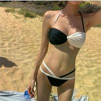 ราคา บิกินี่ ขาวดำ เซ็กซี่ สไตล์เรโทรใหม่ บล็อกสีเรียบง่าย ผูกบุคลิกภาพ ชุดว่ายน้ำสตรี บิกินี่ตัวละคร (1731920827394590286)