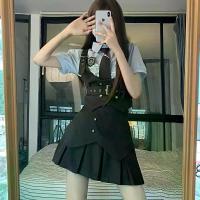 ราคา ชุดนิสิตกับชุดนักศึกษา JK เครื่องแบบ สไตล์ญี่ปุ่น สไตล์กระโหลก สีเทา สไตล์น่ารักและเซ็กซี่ รัดรูป เอว ทรงสอพลอ เสื้อแขนสั้น สูทกระโปรงพลีท สำหรับฤดูร้อนของผู้หญิง;ชุดนิสิตผู้หญิง (1730428970374368172)