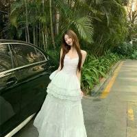 ราคา เดรสเด็กผู้หญิง สไตล์น่ารักและเซ็กซี่ ดีไซน์นางฟ้า สีขาว เดรสสีขาว สไตล์เกาหลี ดีไซน์รัดรูป เย็บลูกไม้ แขนกุด ไหล่เย็น กระโปรง สูท สำหรับผู้หญิง (1731436246788900451)