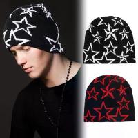 ราคา หมวกบีนนี่ สไตล์ Y2K สำหรับผู้หญิงและผู้ชาย ถักลายดาว อบอุ่น หมวกสีแดงและสีดำ ดีไซน์ Skullies หมวกฮาราจูกุ หมวกทรงหลวมแบบกอธิค (1732772142701053074)