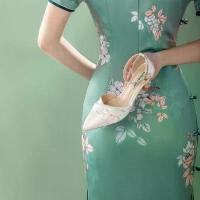 ราคา รองเท้าส้นสูง หนัง PU น้ำหนักเบา กริช ยาง รองเท้าส้นเตี้ย ทรงแหลม คัทชูลึก (1732220434145708364)