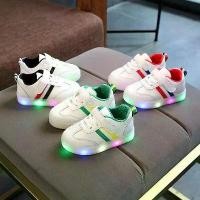 ราคา รองเท้าเด็ก แฟชั่น มีไฟ LED รองเท้าลำลอง สำหรับเด็กชายและเด็กหญิง รองเท้าผ้าใบเรืองแสง รองเท้าเด็กวัยหัดเดิน กันลื่น (1732032112606742257)