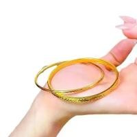 ราคา กำไลข้อมือลายเกล็ดมังกรชุบทอง - ดีไซน์หล่อทรายแบบสองห่วงพร้อมเกล็ดเงาสูง, การชุบทองหนาเกรดบูติกสำหรับผู้หญิง, แฟชั่นวินเทจ ทอง ปลอม ร้าน ดัง (1733332882331895163)