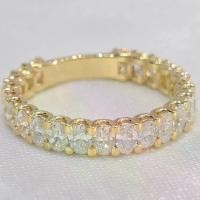 ราคา แหวนเพชรแถวเกือบรอบนิ้วทรง Oval ทองคำแท้ 18 K (1732910578817402768)