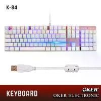 ราคา [พร้อมส่ง] OKER KEYBOARD NEBULA PINK RGB BACKLIT รุ่น RGB K-84 (1732936190904993656)