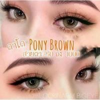 ราคา คอนแทคเลนส์ ลายดัง Pony Brown สายตา -50 ถึง 1000 (1729577338605570444)