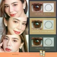 ราคา คอนแทคเลนส์(กลาง) Crystal Almond Brown / Brown / Gray (Montra) ลายฮิต ขายดีมาก กรองแสงกันยูวี (1730761677660326328)
