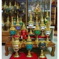 ราคา ♒ชุดเศียรครู 10 เศียร พร้อมฐานปิดทอง ขนาดกลาง 5 นิ้ว สูง 10 นิ้ว งานดี ทองเค เศียรเทพ เศียรครู หัวโขน ของที่ระลึก ของสะสม✴ (1733677976867145615)