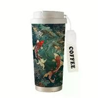ราคา แก้วกาแฟเก็บความร้อนและเย็นสแตนเลส 316 ขนาด 17.92 ออนซ์ พร้อมลายคู่ปลาคราฟ ฝาปิดและหลอด เหมาะสำหรับทุกฤดูกาล ฮารีรายอ ของที่ระลึก (1734074374029280448)