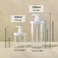 ราคา ขวดปั๊มขนาด 500 มล./1000 มล. ทำจากพลาสติก เหมาะสำหรับการเติม มีการออกแบบปากกว้าง ขวดปั๊มเปล่านี้เหมาะสำหรับการเดินทาง การอาบน้ำ น้ำมันหอมระเหย และสบู่ (ฝาสีขาว) (1733832721783883617)