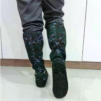 ราคา รองเท้าผ้ากรีดยางพารา หุ้มข้อ ความสูง 17 นิ้ว รองเท้าเดินป่า รองเท้าทำสวน ลายพราง แนะนำ (1733856794841089194)