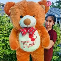 ราคา ตุ๊กตาหมีขนปุยสีน้ำตาลตัวใหญ่ ขนนุ่ม ขนฟู เงาสวย ขนาด1เมตร ใยสังเคราะห์แน่นๆทั้งตัว มีให้เลือกถึง6สี กำลังตามหาของขวัญ ของฝาก หรือของตกทางนี้เลยจ้า สวยตรงปกค่า (1734314599248856441)
