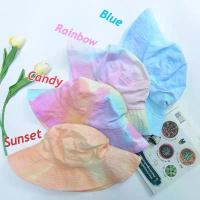 ราคา หมวกบักเก็ต มัดย้อม สีพาสเทล แบบมีสายรัดคาง เด็ก ผู้ใหญ่ ยึดรูปแบบเดียวกัน (1732225102456390829)