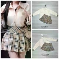 ราคา Parnwad Set เสื้อเชิ้ต+กระโปรงจีบลายสก็อต (1733901578377201627)