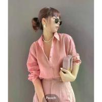 ราคา เสื้อเสื้อเชิ้ตผ้าวลินินแท้ 100% linen shirtsเสื้อเชิ้ต (1733956976754918966)